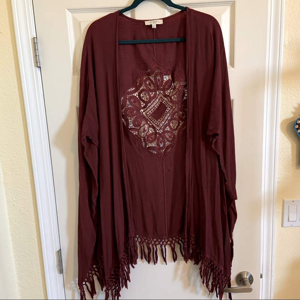 Crotchet Burgundy Shawl